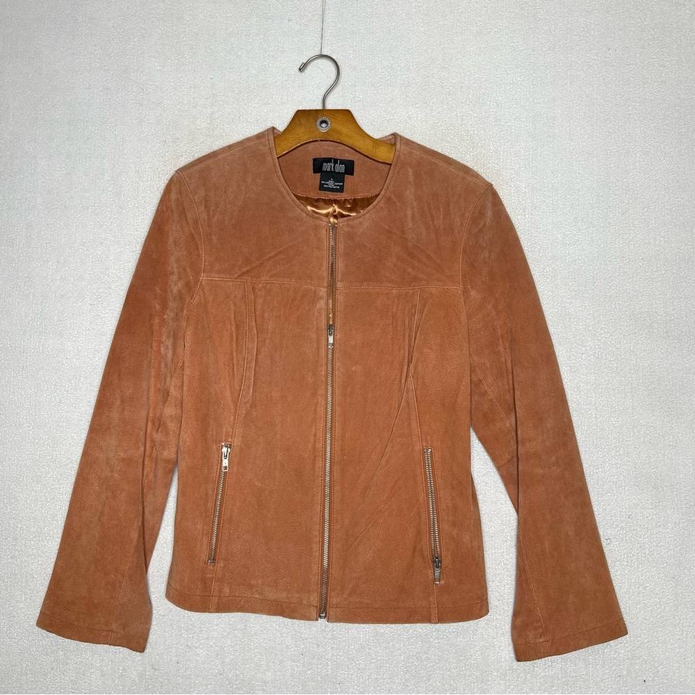Mark Alan Leather Orange Full Zip Women’s Fall Winter Jacket